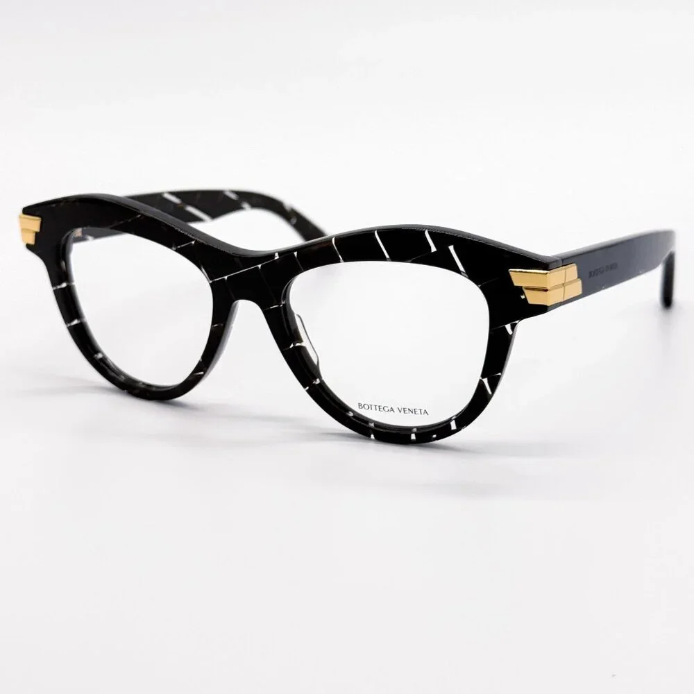 NEW BOTTEGA VENETA EYEGLASSES BV1105O 003 CAT EYE HAVANA/WHITE WOMEN EYEWEAR